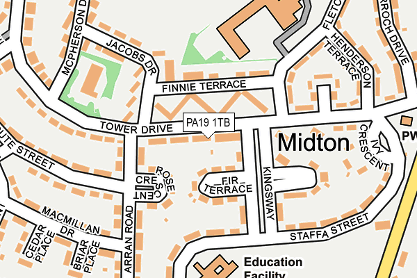 PA19 1TB map - OS OpenMap – Local (Ordnance Survey)