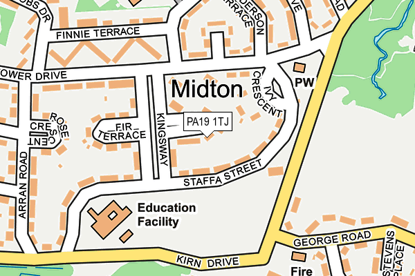 PA19 1TJ map - OS OpenMap – Local (Ordnance Survey)