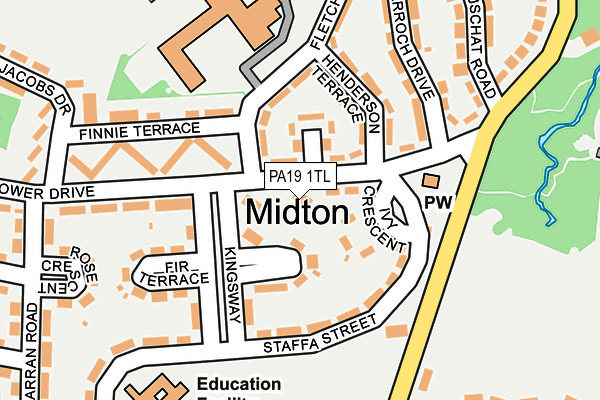 PA19 1TL map - OS OpenMap – Local (Ordnance Survey)