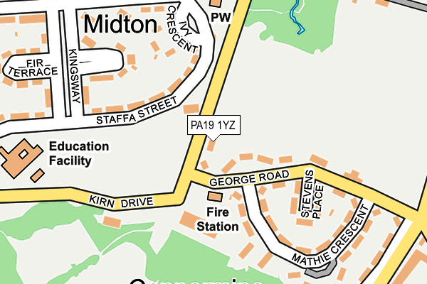PA19 1YZ map - OS OpenMap – Local (Ordnance Survey)
