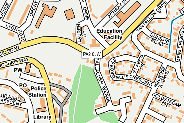 PA2 0JW map - OS OpenMap – Local (Ordnance Survey) PA2 0JW map - OS OpenMap – Local (Ordnance Survey)