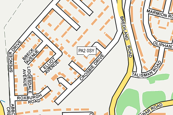 PA2 0SY map - OS OpenMap – Local (Ordnance Survey) PA2 0SY map - OS OpenMap – Local (Ordnance Survey)
