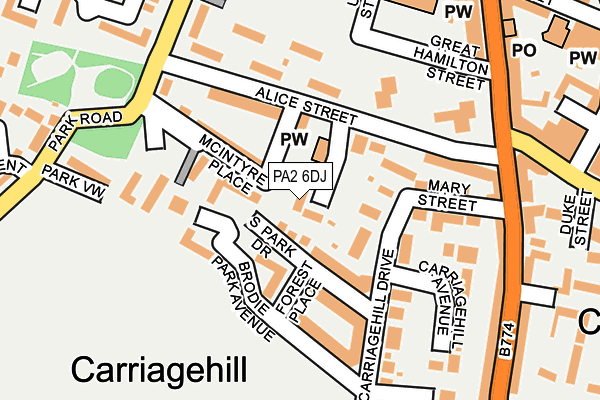 PA2 6DJ map - OS OpenMap – Local (Ordnance Survey) PA2 6DJ map - OS OpenMap – Local (Ordnance Survey)
