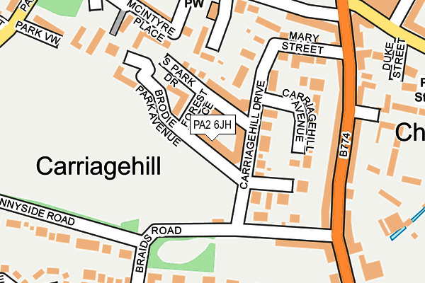 PA2 6JH map - OS OpenMap – Local (Ordnance Survey) PA2 6JH map - OS OpenMap – Local (Ordnance Survey)
