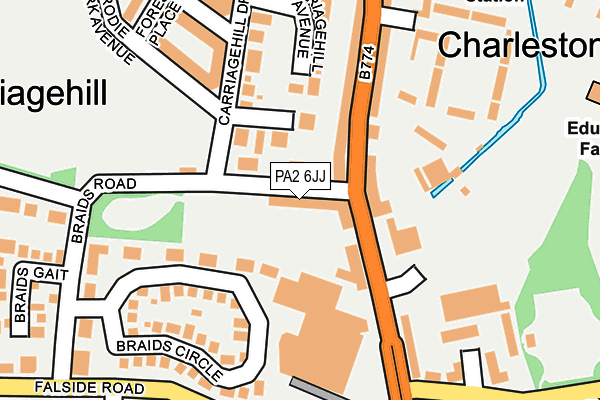 PA2 6JJ map - OS OpenMap – Local (Ordnance Survey) PA2 6JJ map - OS OpenMap – Local (Ordnance Survey)