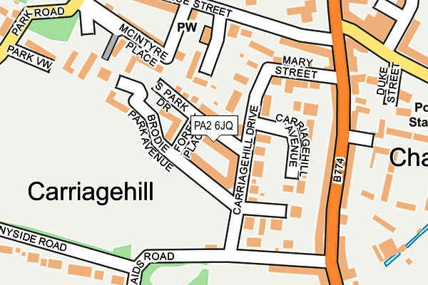 PA2 6JQ map - OS OpenMap – Local (Ordnance Survey) PA2 6JQ map - OS OpenMap – Local (Ordnance Survey)