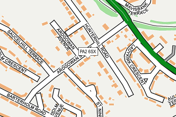 PA2 6SX map - OS OpenMap – Local (Ordnance Survey) PA2 6SX map - OS OpenMap – Local (Ordnance Survey)