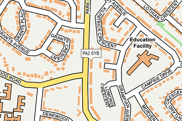 PA2 6YB map - OS OpenMap – Local (Ordnance Survey) PA2 6YB map - OS OpenMap – Local (Ordnance Survey)