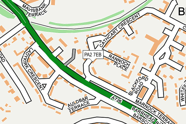 PA2 7EB map - OS OpenMap – Local (Ordnance Survey) PA2 7EB map - OS OpenMap – Local (Ordnance Survey)