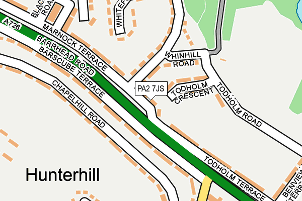 PA2 7JS map - OS OpenMap – Local (Ordnance Survey) PA2 7JS map - OS OpenMap – Local (Ordnance Survey)