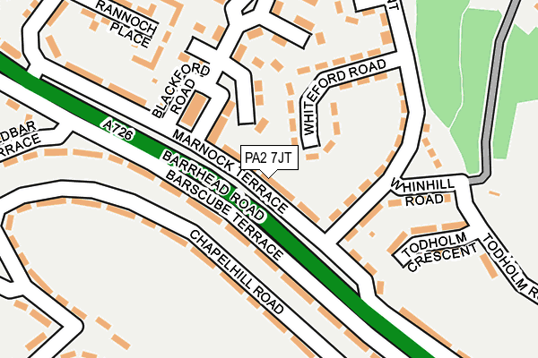 PA2 7JT map - OS OpenMap – Local (Ordnance Survey) PA2 7JT map - OS OpenMap – Local (Ordnance Survey)