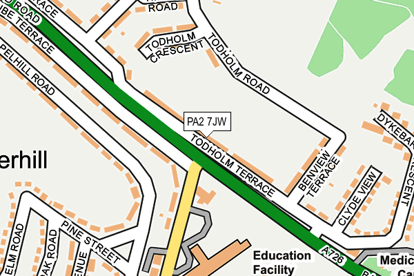 PA2 7JW map - OS OpenMap – Local (Ordnance Survey) PA2 7JW map - OS OpenMap – Local (Ordnance Survey)