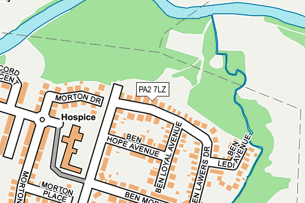 PA2 7LZ map - OS OpenMap – Local (Ordnance Survey) PA2 7LZ map - OS OpenMap – Local (Ordnance Survey)