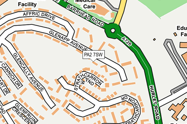 PA2 7SW map - OS OpenMap – Local (Ordnance Survey) PA2 7SW map - OS OpenMap – Local (Ordnance Survey)