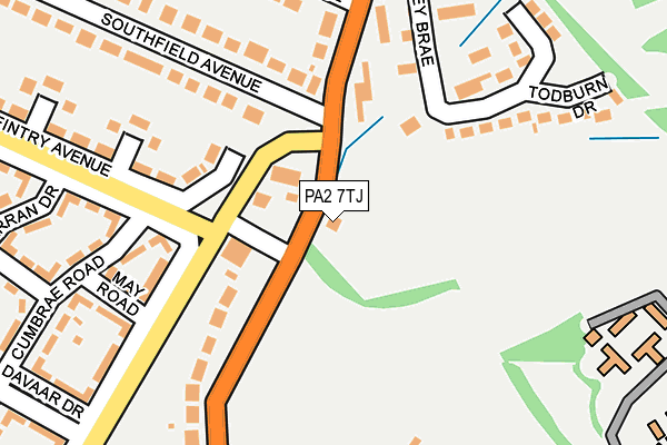 PA2 7TJ map - OS OpenMap – Local (Ordnance Survey) PA2 7TJ map - OS OpenMap – Local (Ordnance Survey)