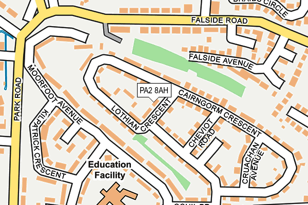 PA2 8AH map - OS OpenMap – Local (Ordnance Survey) PA2 8AH map - OS OpenMap – Local (Ordnance Survey)