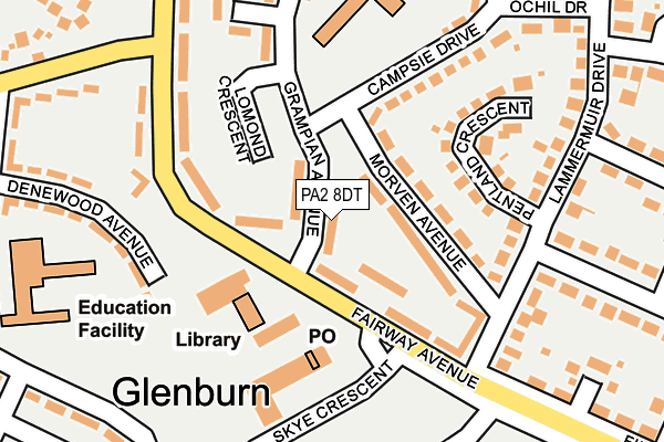 PA2 8DT map - OS OpenMap – Local (Ordnance Survey) PA2 8DT map - OS OpenMap – Local (Ordnance Survey)