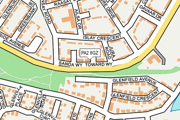 PA2 8GZ map - OS OpenMap – Local (Ordnance Survey) PA2 8GZ map - OS OpenMap – Local (Ordnance Survey)