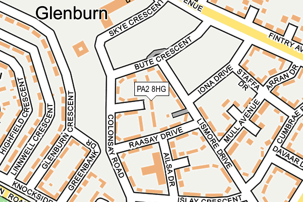 PA2 8HG map - OS OpenMap – Local (Ordnance Survey) PA2 8HG map - OS OpenMap – Local (Ordnance Survey)