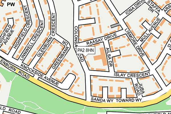 PA2 8HN map - OS OpenMap – Local (Ordnance Survey) PA2 8HN map - OS OpenMap – Local (Ordnance Survey)
