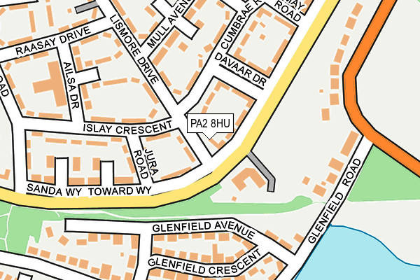 PA2 8HU map - OS OpenMap – Local (Ordnance Survey) PA2 8HU map - OS OpenMap – Local (Ordnance Survey)