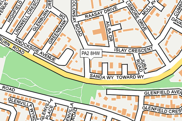 PA2 8HW map - OS OpenMap – Local (Ordnance Survey) PA2 8HW map - OS OpenMap – Local (Ordnance Survey)