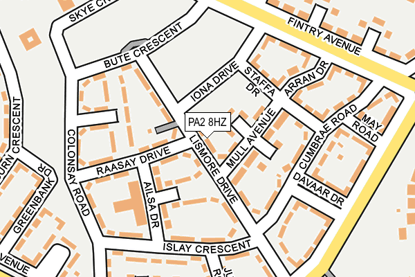 PA2 8HZ map - OS OpenMap – Local (Ordnance Survey) PA2 8HZ map - OS OpenMap – Local (Ordnance Survey)