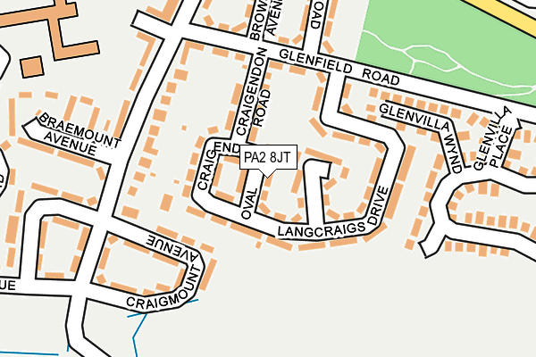 PA2 8JT map - OS OpenMap – Local (Ordnance Survey) PA2 8JT map - OS OpenMap – Local (Ordnance Survey)