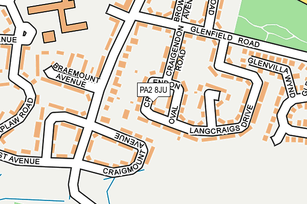 PA2 8JU map - OS OpenMap – Local (Ordnance Survey) PA2 8JU map - OS OpenMap – Local (Ordnance Survey)