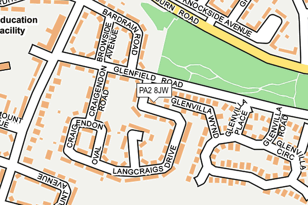 PA2 8JW map - OS OpenMap – Local (Ordnance Survey) PA2 8JW map - OS OpenMap – Local (Ordnance Survey)