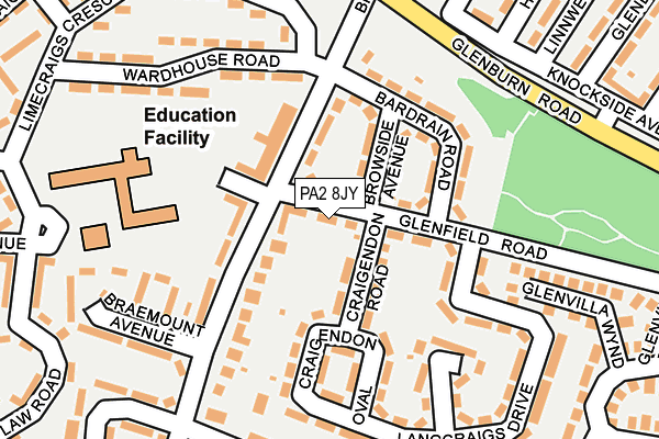 PA2 8JY map - OS OpenMap – Local (Ordnance Survey) PA2 8JY map - OS OpenMap – Local (Ordnance Survey)
