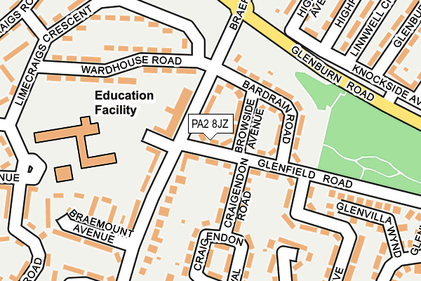 PA2 8JZ map - OS OpenMap – Local (Ordnance Survey) PA2 8JZ map - OS OpenMap – Local (Ordnance Survey)