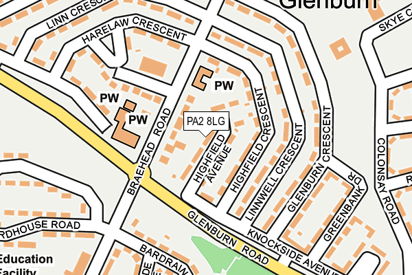 PA2 8LG map - OS OpenMap – Local (Ordnance Survey) PA2 8LG map - OS OpenMap – Local (Ordnance Survey)