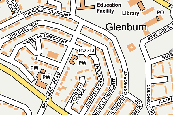 PA2 8LJ map - OS OpenMap – Local (Ordnance Survey) PA2 8LJ map - OS OpenMap – Local (Ordnance Survey)