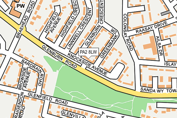 PA2 8LW map - OS OpenMap – Local (Ordnance Survey) PA2 8LW map - OS OpenMap – Local (Ordnance Survey)