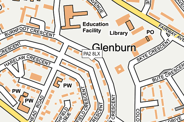 PA2 8LX map - OS OpenMap – Local (Ordnance Survey) PA2 8LX map - OS OpenMap – Local (Ordnance Survey)