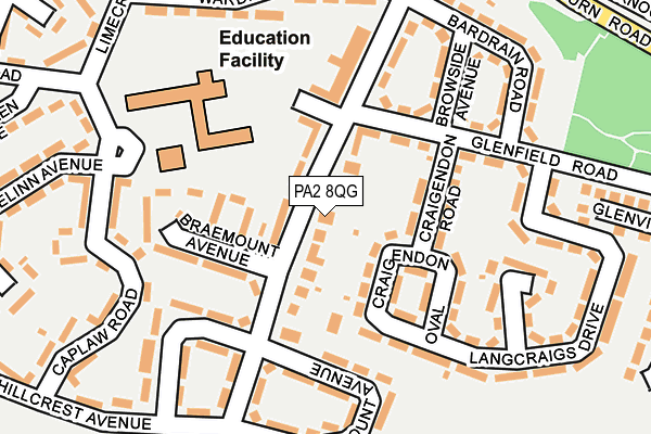 PA2 8QG map - OS OpenMap – Local (Ordnance Survey) PA2 8QG map - OS OpenMap – Local (Ordnance Survey)