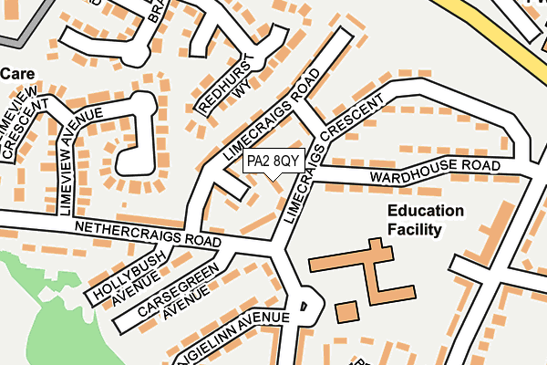 PA2 8QY map - OS OpenMap – Local (Ordnance Survey) PA2 8QY map - OS OpenMap – Local (Ordnance Survey)