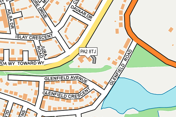 PA2 8TJ map - OS OpenMap – Local (Ordnance Survey) PA2 8TJ map - OS OpenMap – Local (Ordnance Survey)
