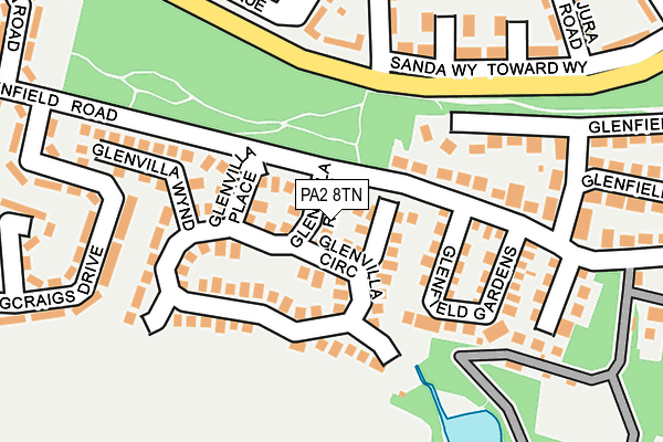 PA2 8TN map - OS OpenMap – Local (Ordnance Survey) PA2 8TN map - OS OpenMap – Local (Ordnance Survey)