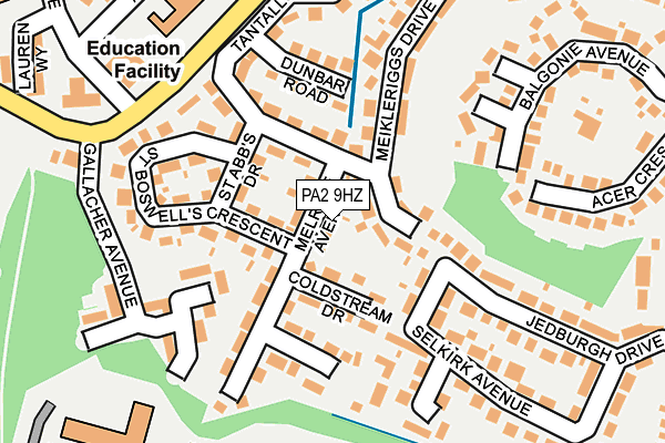 PA2 9HZ map - OS OpenMap – Local (Ordnance Survey) PA2 9HZ map - OS OpenMap – Local (Ordnance Survey)