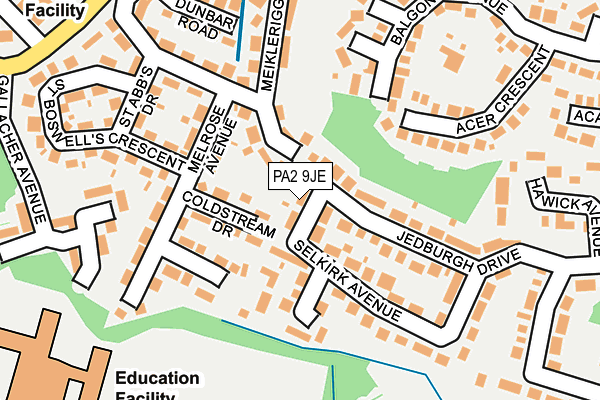 PA2 9JE map - OS OpenMap – Local (Ordnance Survey) PA2 9JE map - OS OpenMap – Local (Ordnance Survey)