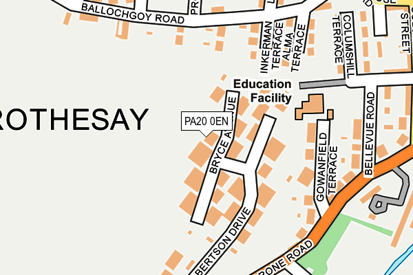 PA20 0EN map - OS OpenMap – Local (Ordnance Survey) PA20 0EN map - OS OpenMap – Local (Ordnance Survey)