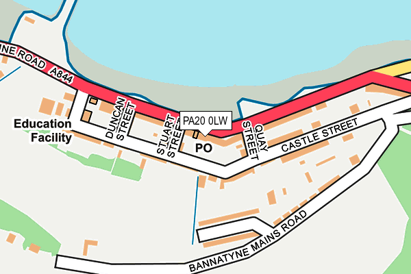 PA20 0LW map - OS OpenMap – Local (Ordnance Survey) PA20 0LW map - OS OpenMap – Local (Ordnance Survey)