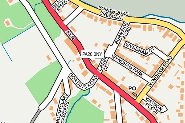 PA20 0NY map - OS OpenMap – Local (Ordnance Survey) PA20 0NY map - OS OpenMap – Local (Ordnance Survey)