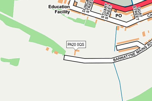 PA20 0QS map - OS OpenMap – Local (Ordnance Survey) PA20 0QS map - OS OpenMap – Local (Ordnance Survey)
