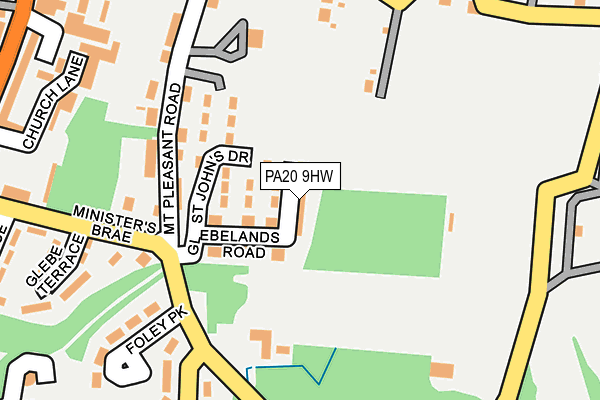 PA20 9HW map - OS OpenMap – Local (Ordnance Survey) PA20 9HW map - OS OpenMap – Local (Ordnance Survey)