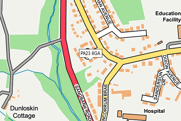 PA23 8GA map - OS OpenMap – Local (Ordnance Survey) PA23 8GA map - OS OpenMap – Local (Ordnance Survey)