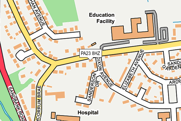 PA23 8HZ map - OS OpenMap – Local (Ordnance Survey) PA23 8HZ map - OS OpenMap – Local (Ordnance Survey)