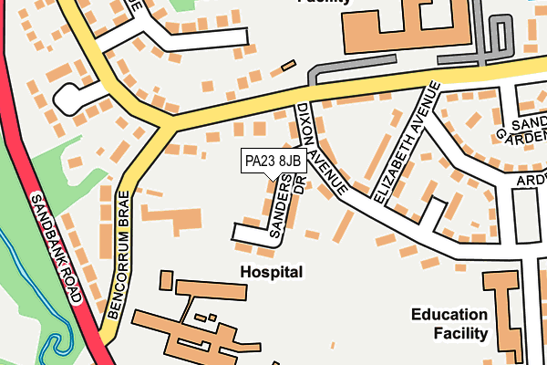 PA23 8JB map - OS OpenMap – Local (Ordnance Survey) PA23 8JB map - OS OpenMap – Local (Ordnance Survey)
